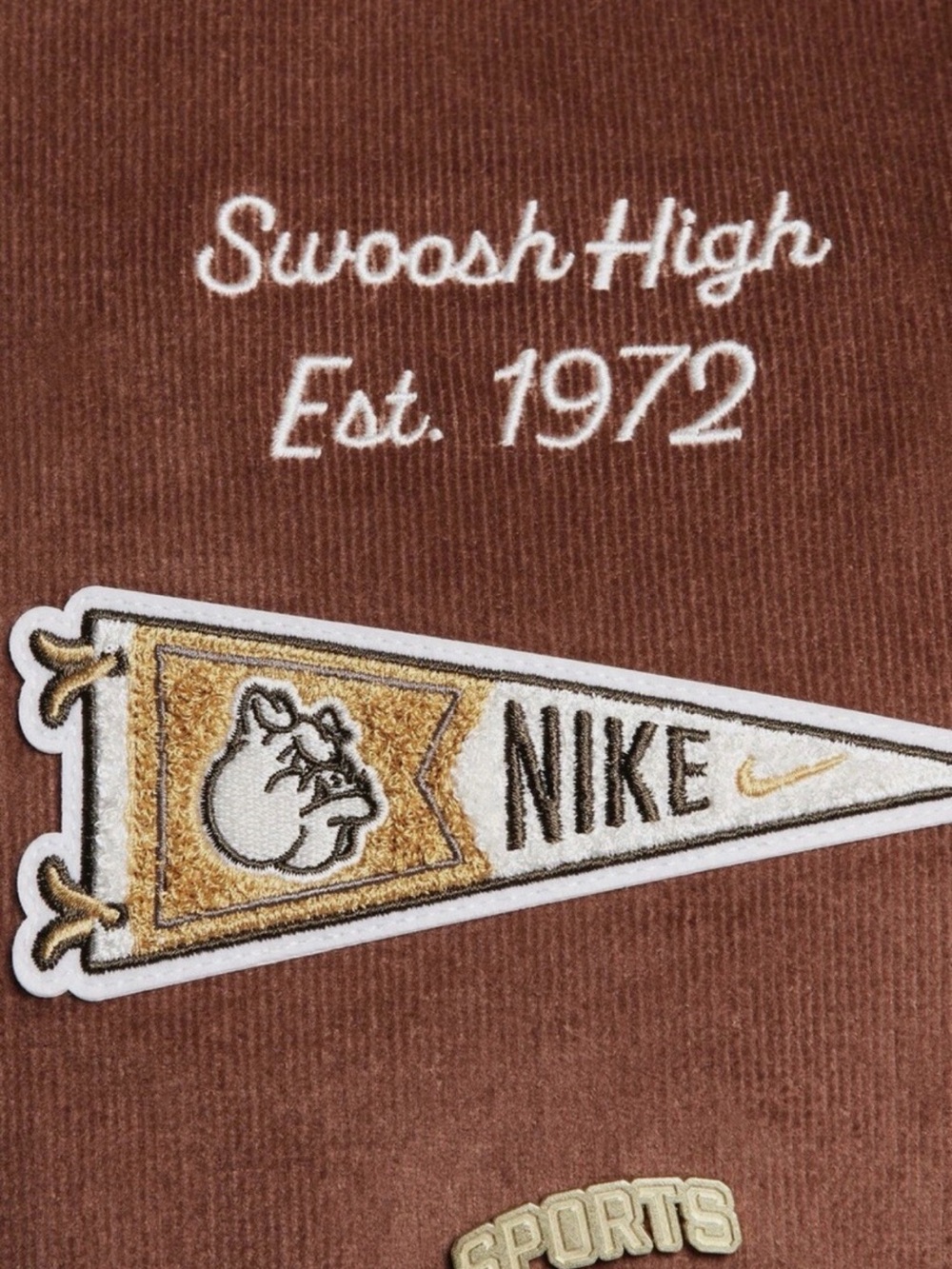 NWT Nike Brown Two-Tone Varsity Bomber Jacket Size L - Picture 7 of 7